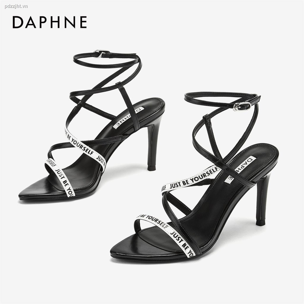 DAPHNE DAPHNE Giày Cao Gót Mũi Nhọn Kẻ Sọc Quyến Rũ Cho Nữ