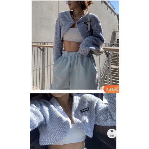 Order áo khoác street style mùa thu đông chất len thêu babyblue nhà DINDI | BigBuy360 - bigbuy360.vn