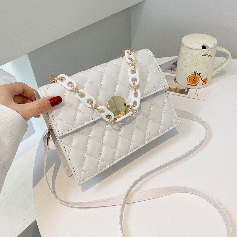 Túi đeo chéo vai JASMIN NOIR vuông nhỏ kẻ sọc ô vuông thời trang nữ