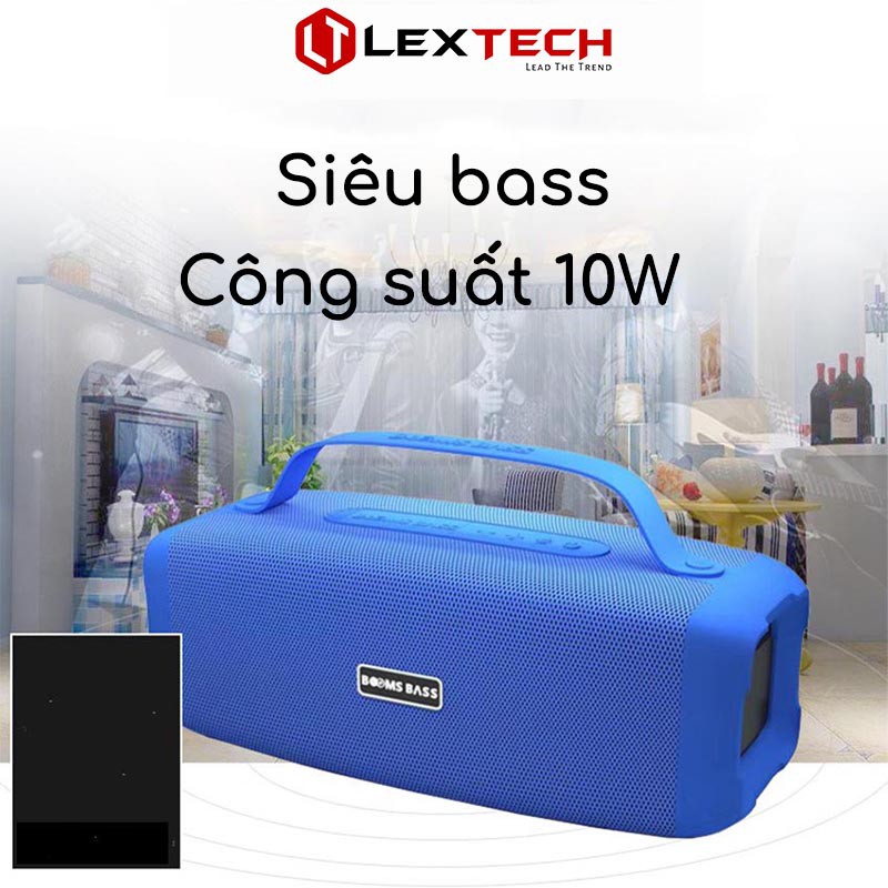 Loa Bluetooth không dây mini LexTech toàn dải siêu bass 10W - Di động xách tay Hỗ trợ USB Thẻ nhớ Jack audio LL17