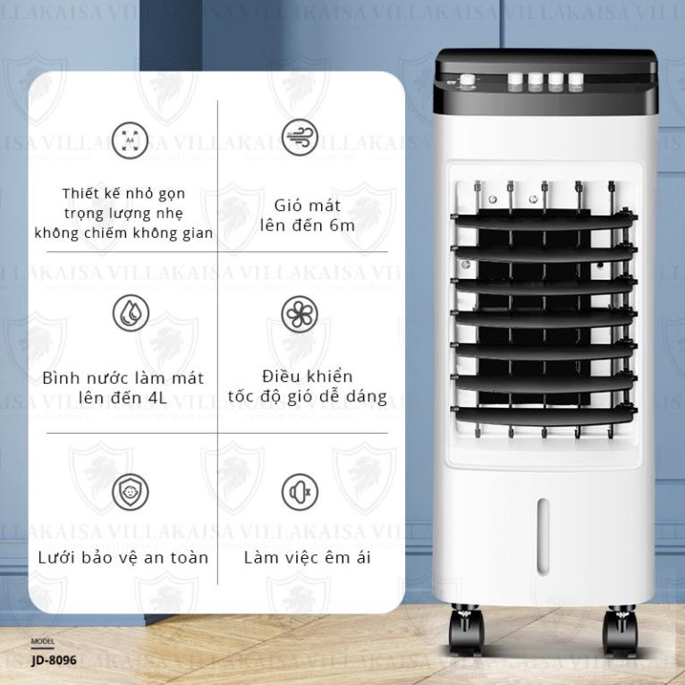 Quạt Điều Hòa Hơi Nước Mini Kaisa Villa, Máy làm mát không khí, Vận Hành Êm ái, Tặng 2 cục đá khô