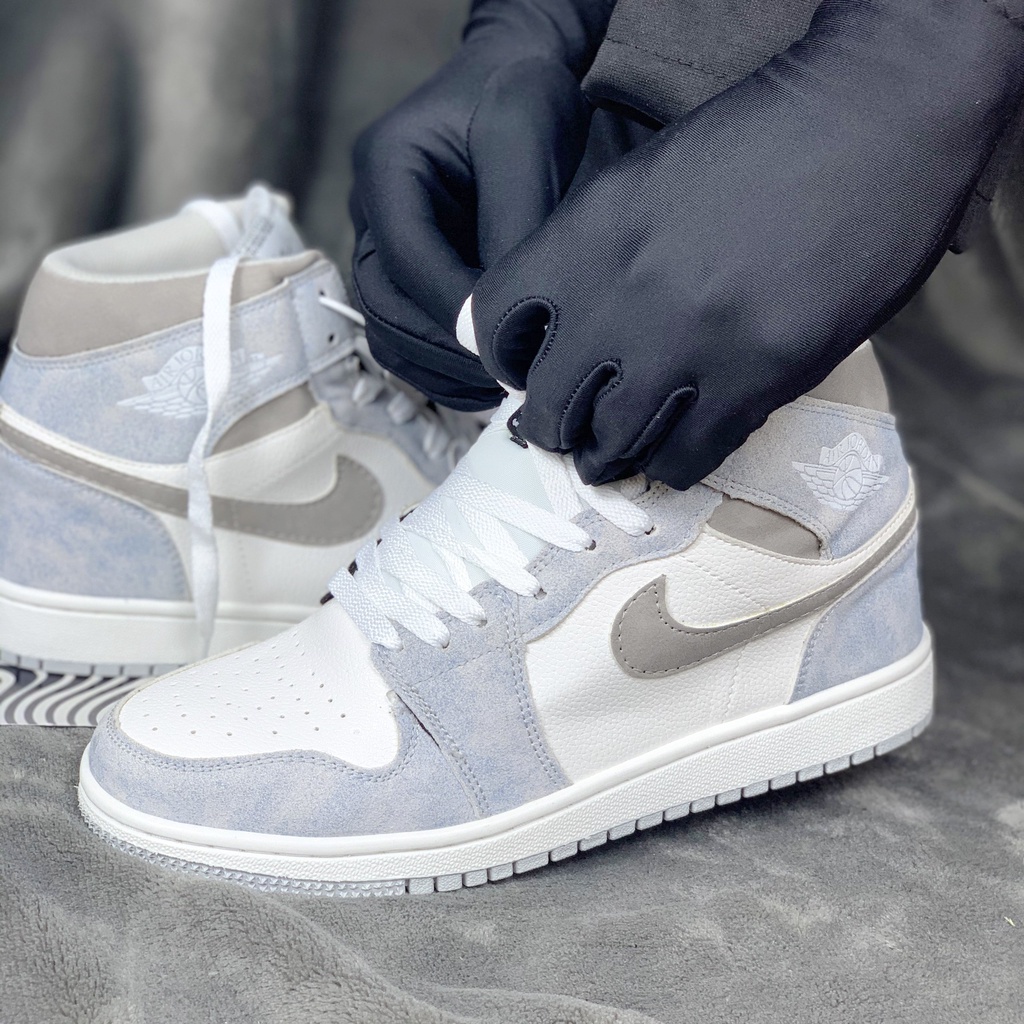 Giày JorDan 1 Cổ Cao HYPER ROYAL Nam Nữ, Giày Sneaker JorDan 1 High xanh loang Đá