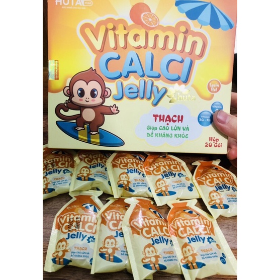 Thạch Canxi Jelly Huta, giúp bổ sung canxi, tăng đề kháng, giúp bé cao lớn, ăn ngon, ngủ ngon