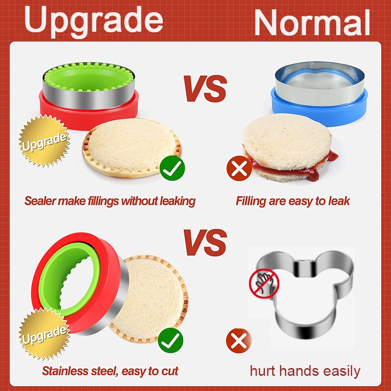 Bộ Dụng Cụ Cắt Bánh Sandwich Bằng Thép Không Gỉ Cho Trẻ Em