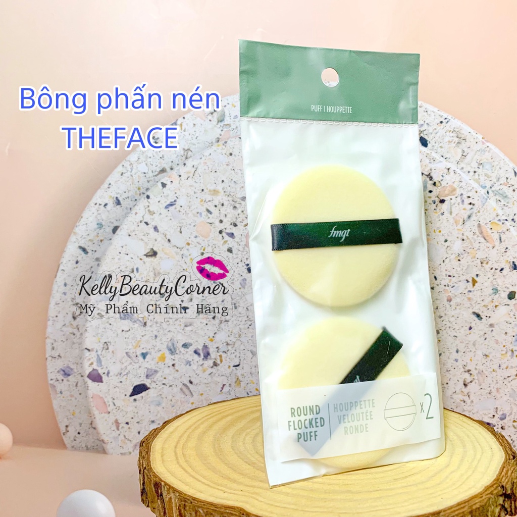 Set 2 bông phấn phủ tròn Round Caron Powder Puff