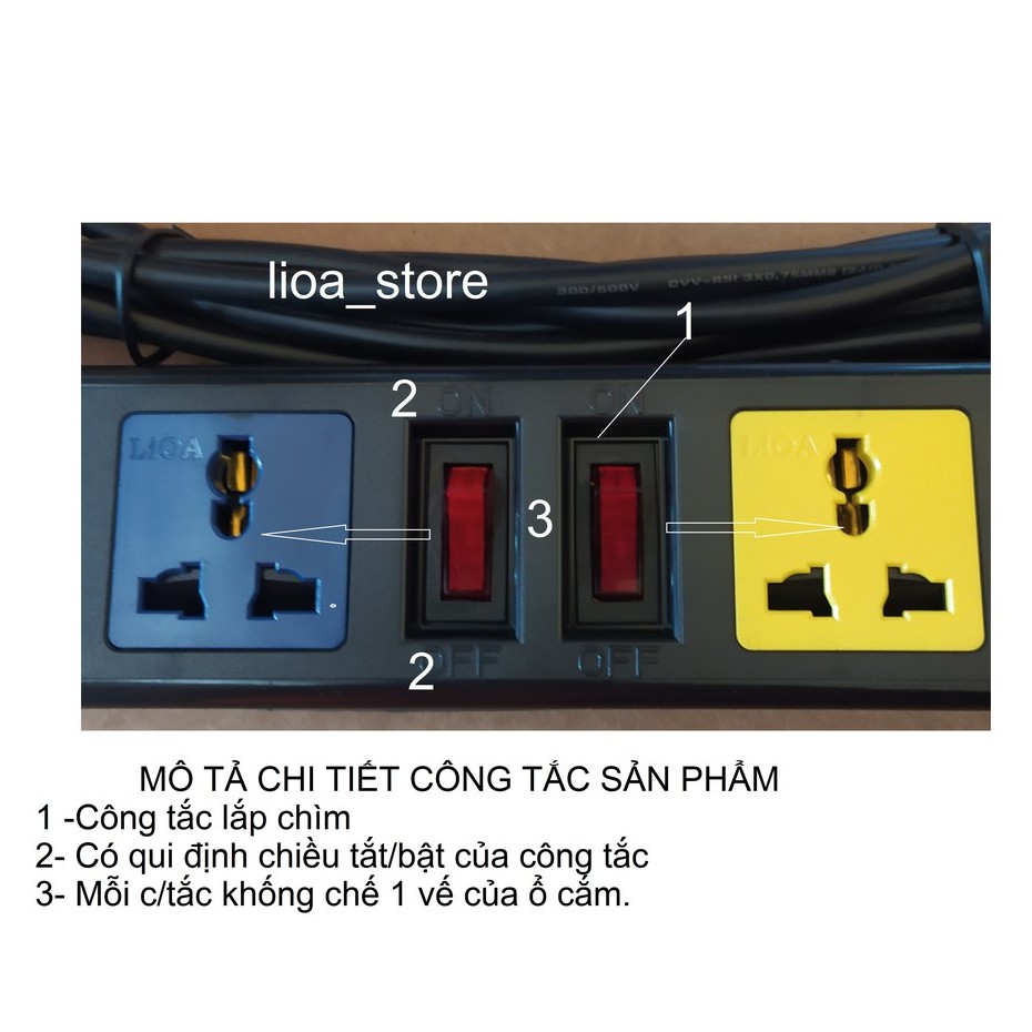 Ổ CẮM ĐIỆN LiOA 6 ĐA NĂNG - CÓ DÂY TIẾP ĐẤT.