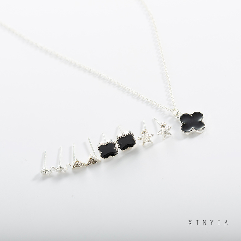 Bộ Trang Sức Gồm 4 Đôi Bông Tai Và Vòng Cổ Thời Trang Cho Nữ