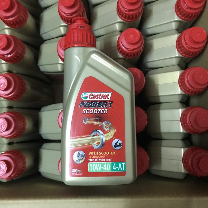 Nhớt cao cấp xe tay ga CASTROL POWER 1 SCOOTER 4T 10W40 - 0,8L