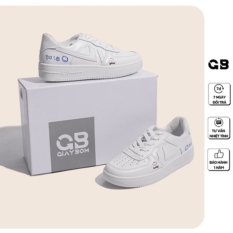 [Mã WABRMH99 giảm 12% đơn 99K]Giày Sneaker Nữ Trắng Da Mềm Đế Cao 3 cm giayBOM B1642