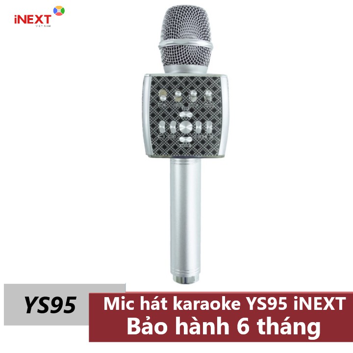 Micro Karaoke Bluetooth YS95 iNEXT kèm loa không dây tích hợp Live Stream giả giọng - bộ thu tín hiệu qua loa rời