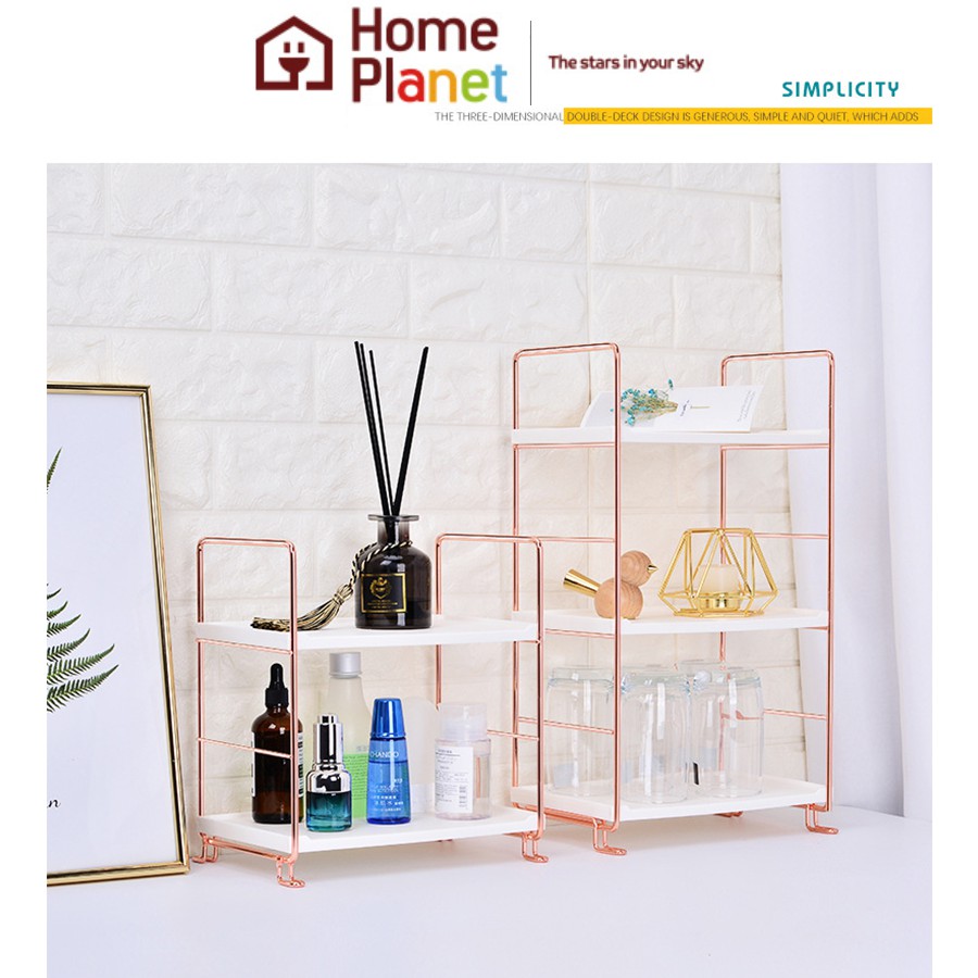 Kệ trang điểm tủ để bàn tủ trang điểm  kệ để bàn màu hồng vàng rose gold săn sale Coupang KR-992