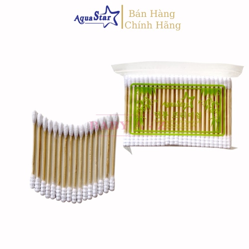 Tăm Bông Cây Trúc Bịch Aquastar Bịch 200 Que Trúc Người Lớn