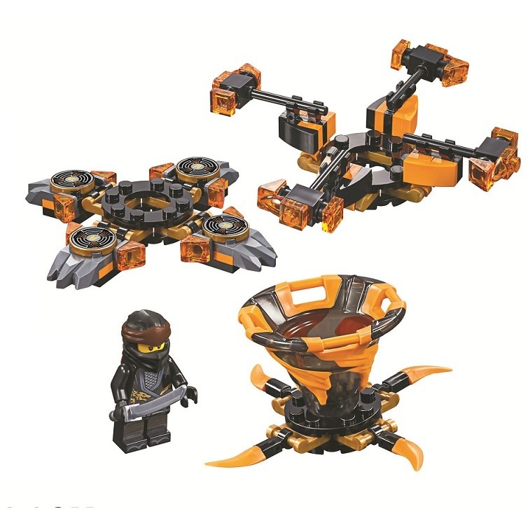 Đồ chơi lắp ráp xếp hình non lego Ninjago con quay lốc xoáy ninja đen Cole season phần 10 legacy Lari Bela 11155