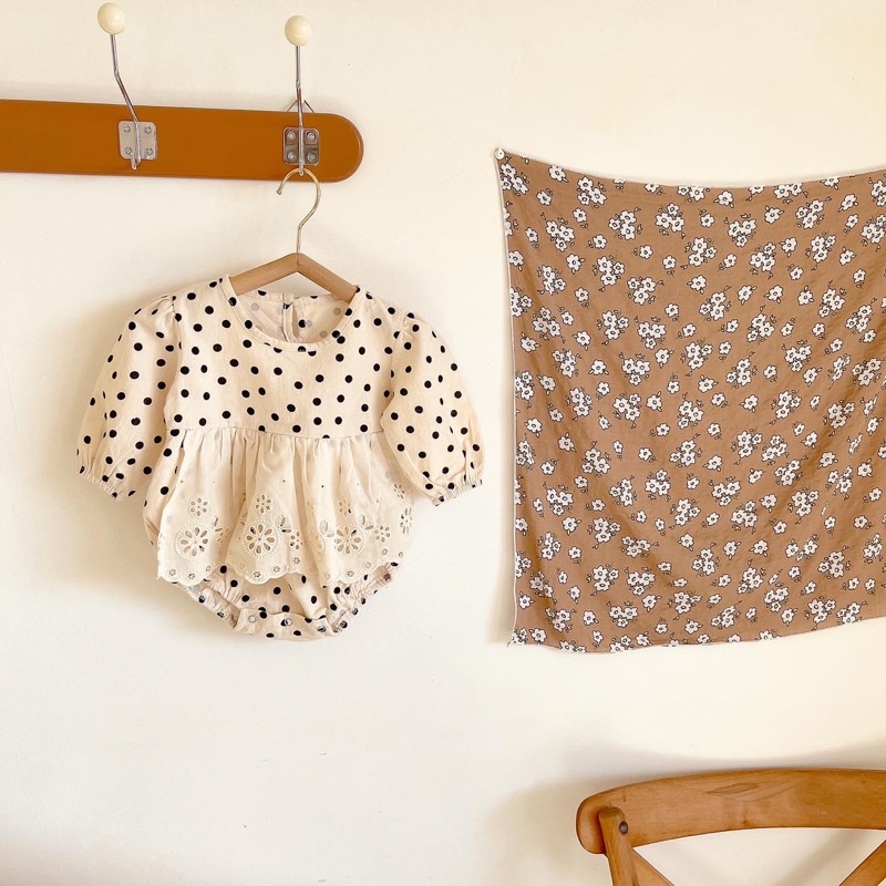 Áo Liền Quần Tay Dài Thu Đông Bé Gái Phong Cách Hàn Quốc