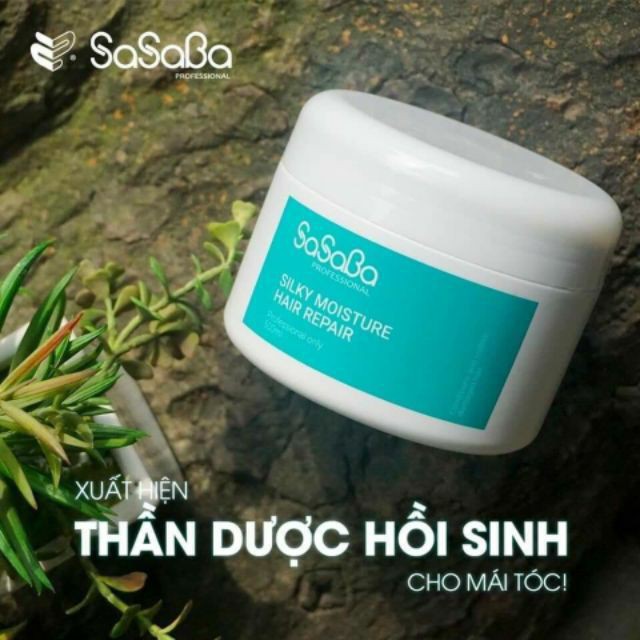 Hấp dầu Sasaba Silky Moisture phục hồi tóc hư tổn 500ml