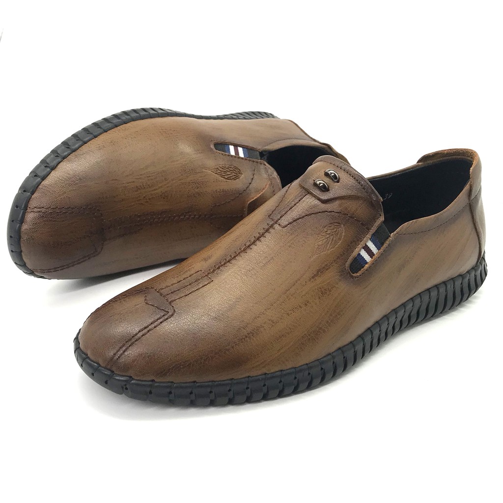 Giày lười nam khâu đế Lucacy da bò cao cấp T286NN