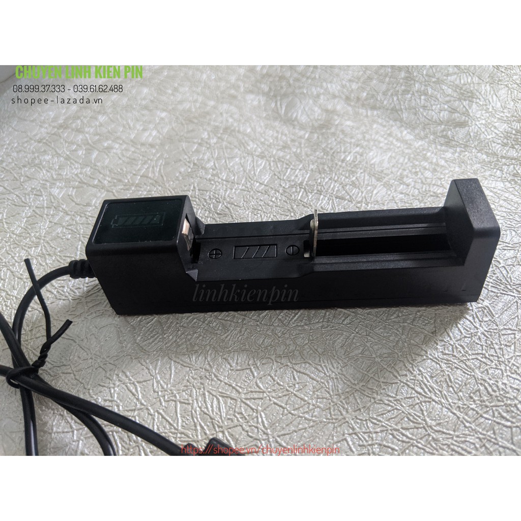 Bộ Sạc Pin lion 3.7v 1 cell , cáp USB type A hỗ trợ 10440, 14500, 16340, 16650, 14650, 18350, 18500,26650... (BL64_165 )