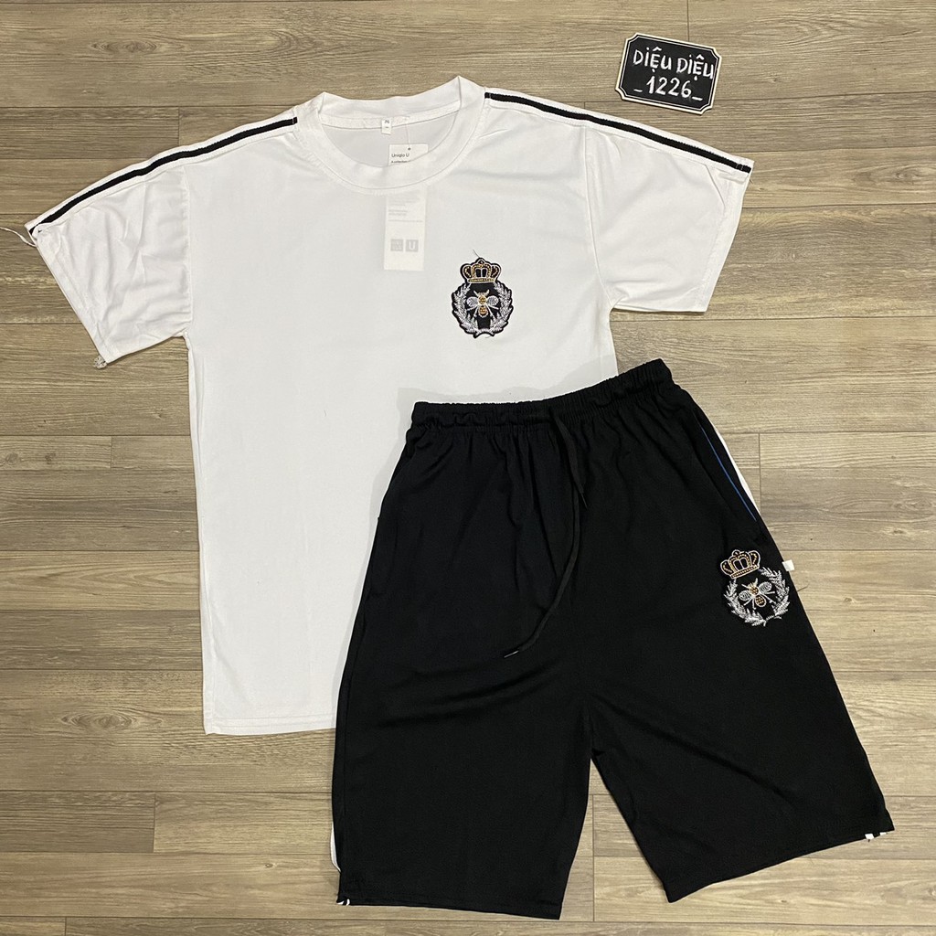 BỘ ĐỒ NAM BỘ HÈ NAM THỂ THAO THÊU ONG TRẮNG kèm ảnh thật - Diệu Diệu 1226 | BigBuy360 - bigbuy360.vn