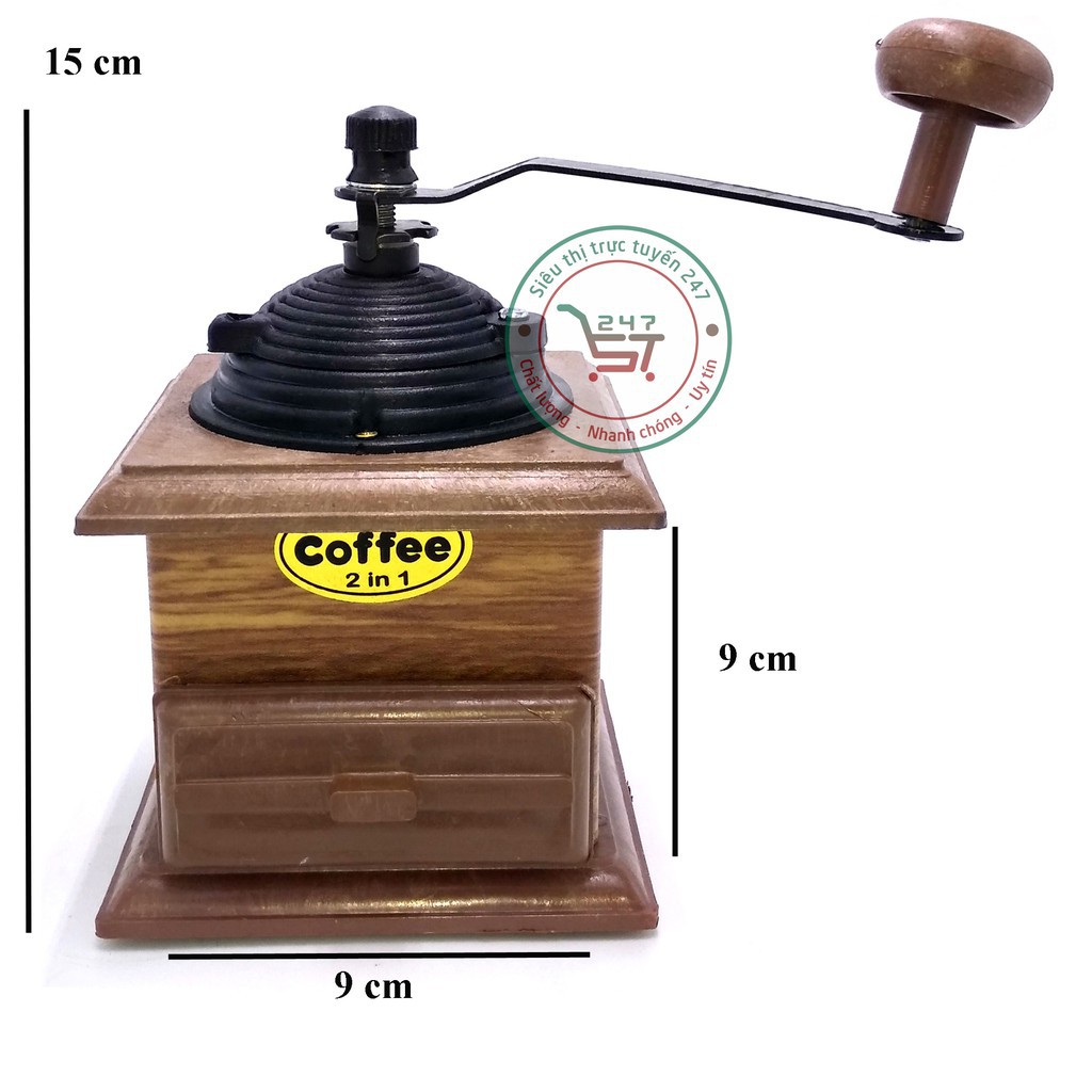 Dụng cụ xay tiêu bằng tay Huỳnh Anh - Xay cà phê có chỉnh độ nhuyễn đa năng tiện lợi trong gia đình