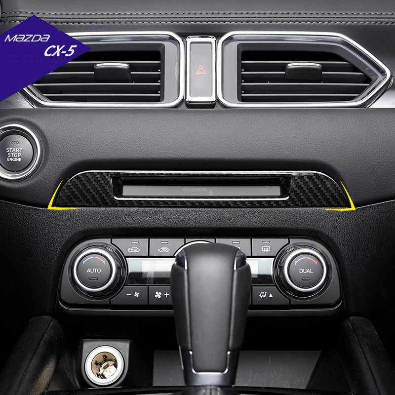 Miếng Dán Sợi Carbon Trang Trí Bảng Điều Khiển CD Cho Mazda CX-5 CX5 2017-2020 2021