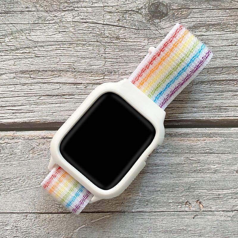 Dây đeo Apple Watch 38/40mm 42/44mm chất liệu nylon dệt mềm mại thoáng khí với vỏ silicon cho iWatch SeriesSE6/5/4/3/2/1