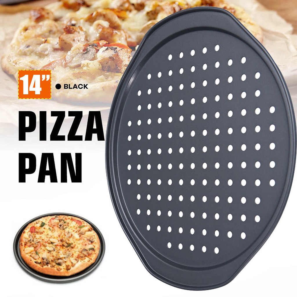 AUGUSTINA Chảo Nướng Bánh Pizza Chống Dính Bằng Thép Carbon Có Tay Cầm Tiện Lợi