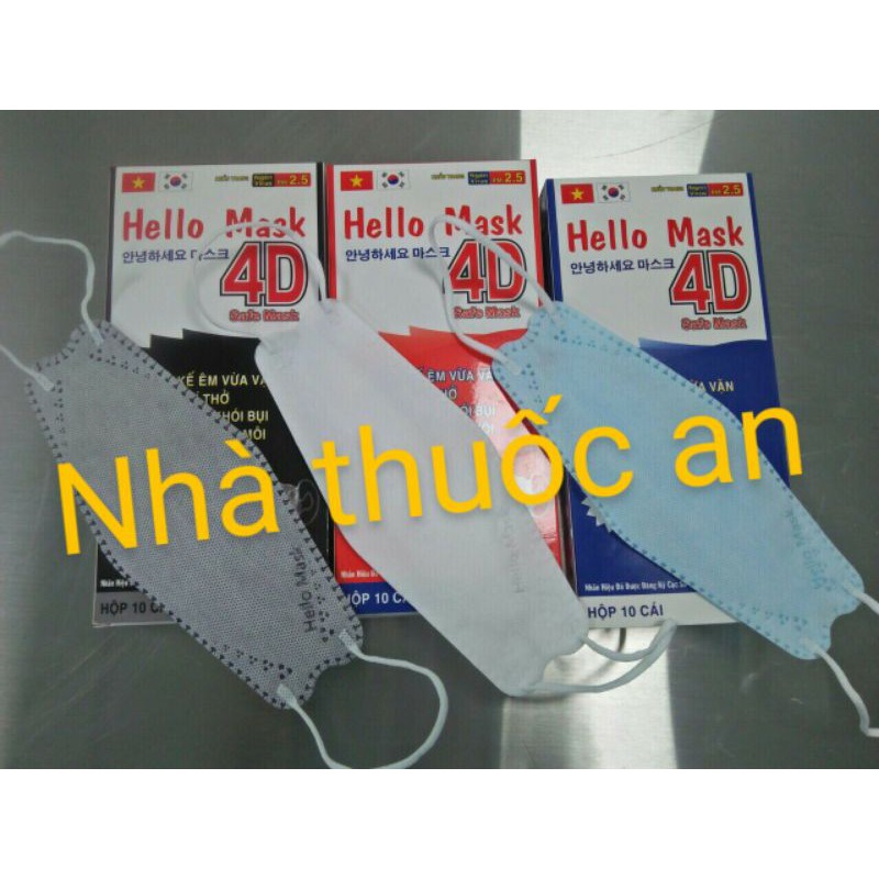 hộp 10 cái khẩu trang 4d cao cấp Hàn Quốc Hello mask