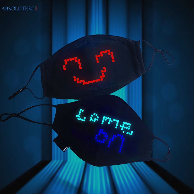 Khẩu Trang Ma Trận Có Đèn Led Điều Khiển Bằng Bluetooth Qua Ứng Dụng Cổng Sạc Usb