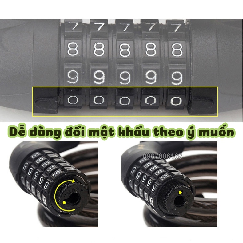 Khóa Dây 5 Số Cao Cấp – Khóa Mật Khẩu 5 Số Chống Trộm Chắc Chắn M100