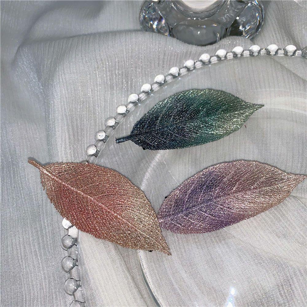 Kẹp Tóc Hình Chiếc Lá Màu Gradient Dễ Thương Xinh Xắn WMES15H