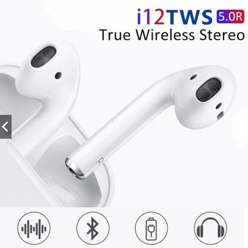 ☼№♚[ GIÁ SIÊU SỐC] Tai Nghe Bluetooth 5.0 i12 TWS [CẢM ỨNG VÂN TAY] (Màu trắng)