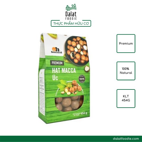 Hạt Macca Úc - Hạt Macadamia - Hạt Macca rang mộc - Hạt Mắc ca sấy nứt vỏ - kèm đồ tách hạt - Hộp 454g