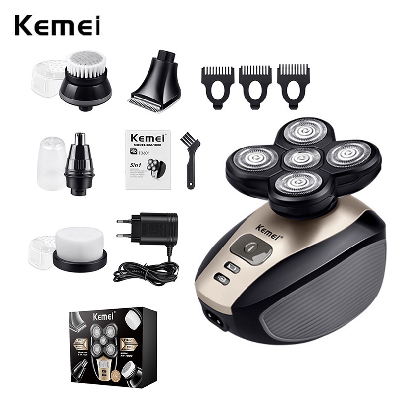 Bộ Máy cạo râu Cắt Tóc Kemei 4D 5 Trong 1 Chất Lượng Cao