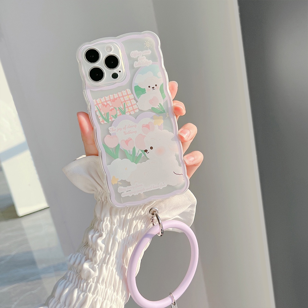 Ốp Điện Thoại TPU Mềm Trong Suốt Chống Sốc Họa Tiết Lông Cừu Cho iPhone 11 12 13 Pro max mini XS max xr 7 8 se2020 plus