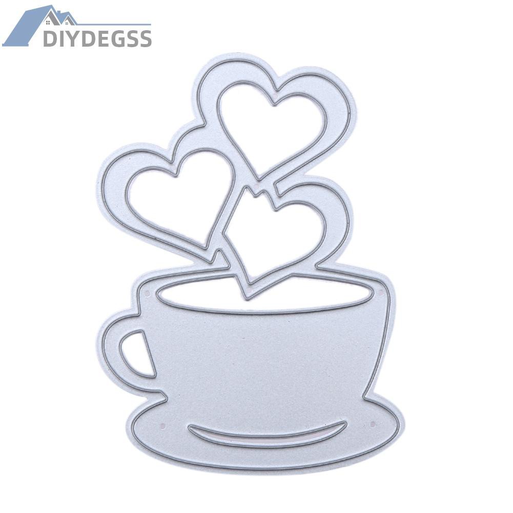 Diydegss2 Love Heart Coffee DIY Metal Scrapbook Craft Embroidery Cutting Die Stencils