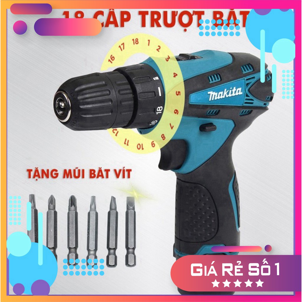 [Chính Hãng] MÁY KHOAN VÀ VẶN VÍT MAKITA DF330DWE 12V - 2 PIN - TẶNG 2 MŨI BẮT VÍT - SẠC CỐC . .