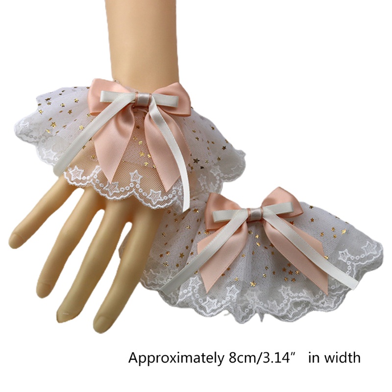 Vòng Tay Giả Ren Đính Ngôi Sao / Nơ Đính Kim Sa Hóa Trang Lolita