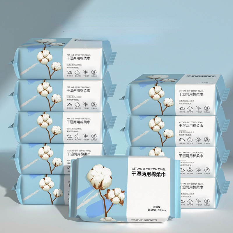 Bộ 100 Khăn Cotton Tẩy Trang Dùng Một Lần