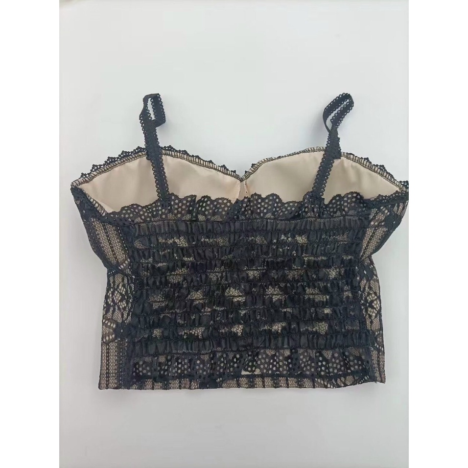 Hàng cao cấp - Áo bra ren 6D lưng chun kèm đệm sang chảnh