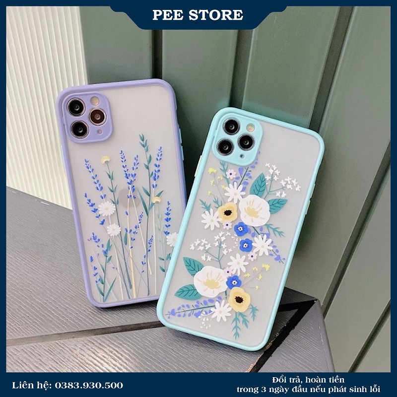 Ốp lưng iphone, ốp iphone họa tiết hoa oải hương dành cho iphone 6 đến 12promax - Pee store