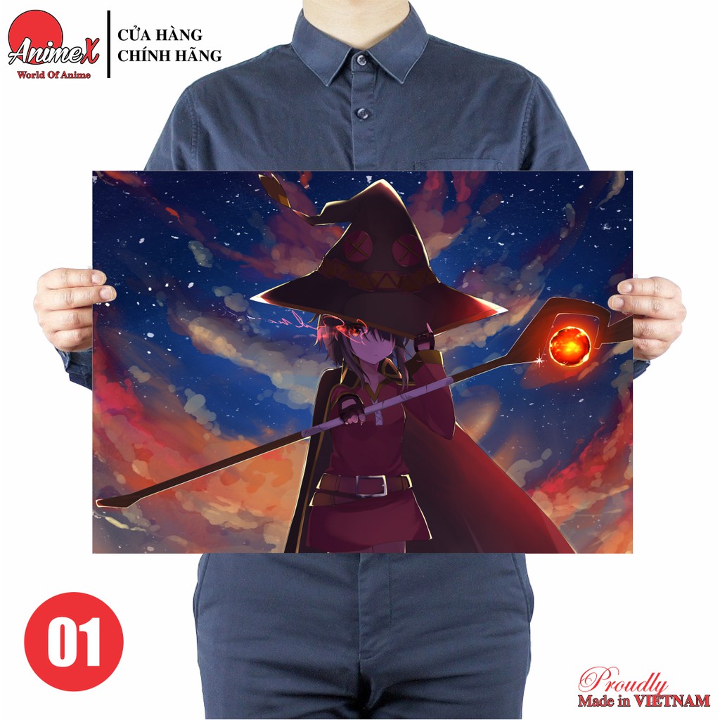 Tấm Poster Áp Phích A3 Anime KonoSuba - God’s Blessing on this Wonderful World, Decal Dán Tường, Dán Kính By AnimeX