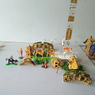 Tượng trang trí non bộ, tượng mini, nhà gốm, ông lão câu cá