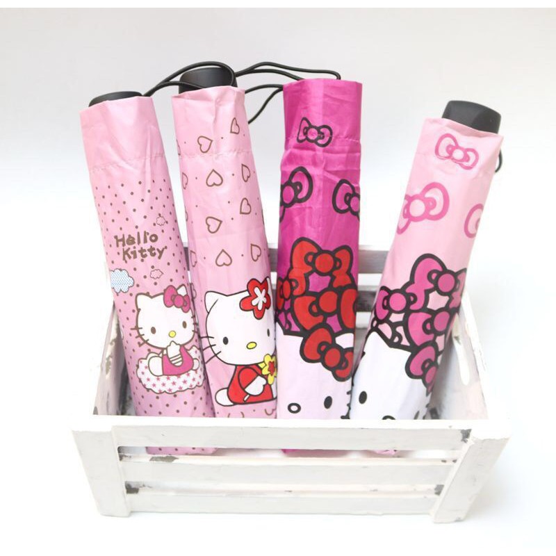 Dù ô che mưa Hello Kitty PINK006 size người lớn Pink Xinh Decor màu hồng trái tim dễ thương