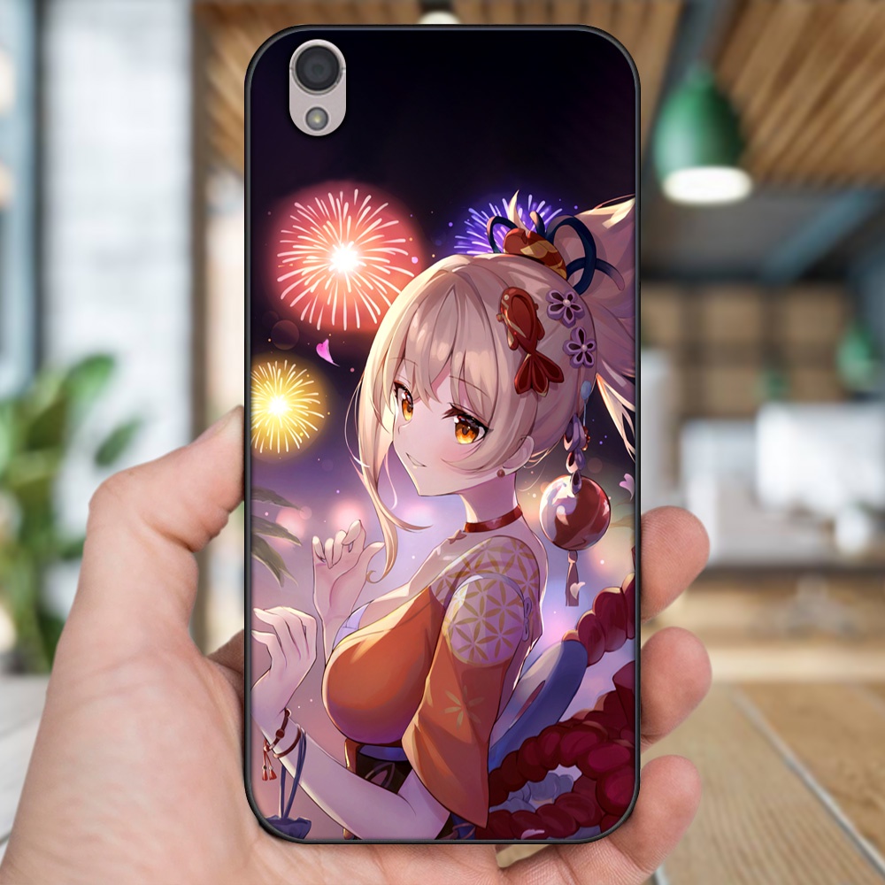Ốp lưng Oppo A37 Neo 9, F1 Plus viền đen in hình Yoimiya Genshin Impact