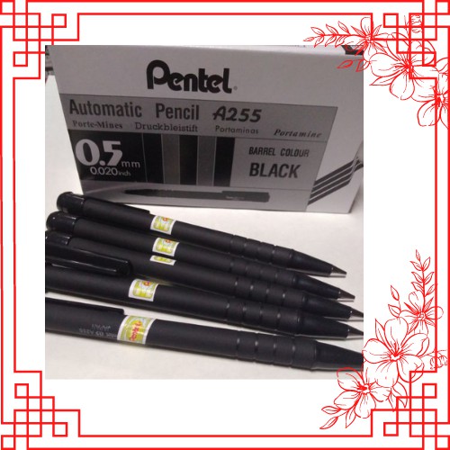 Bút chì bấm Pentel A255 thân đen ngòi 0.5mm