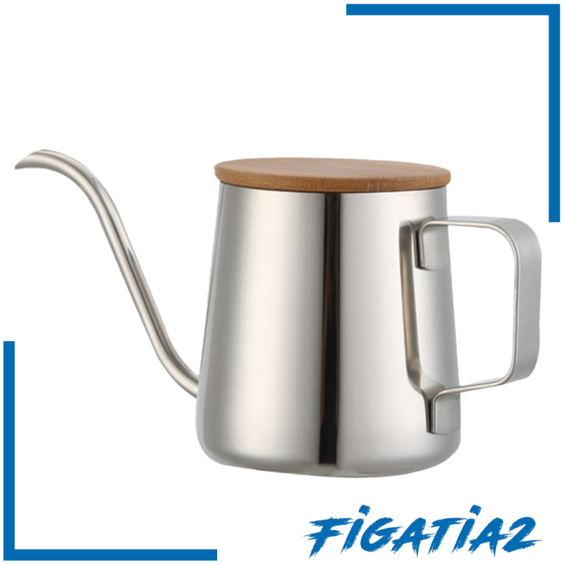 [FIGATIA2]Gooseneck Hand Drip Coffee Pot Stainless Steel Pour Over Tea Kettle 250ml