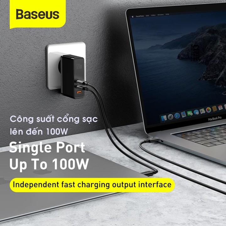 CHÍNH HÃNG CỦ SẠC BASEUS 120W 2C1A GAN CHARGER GAN 2 PRO