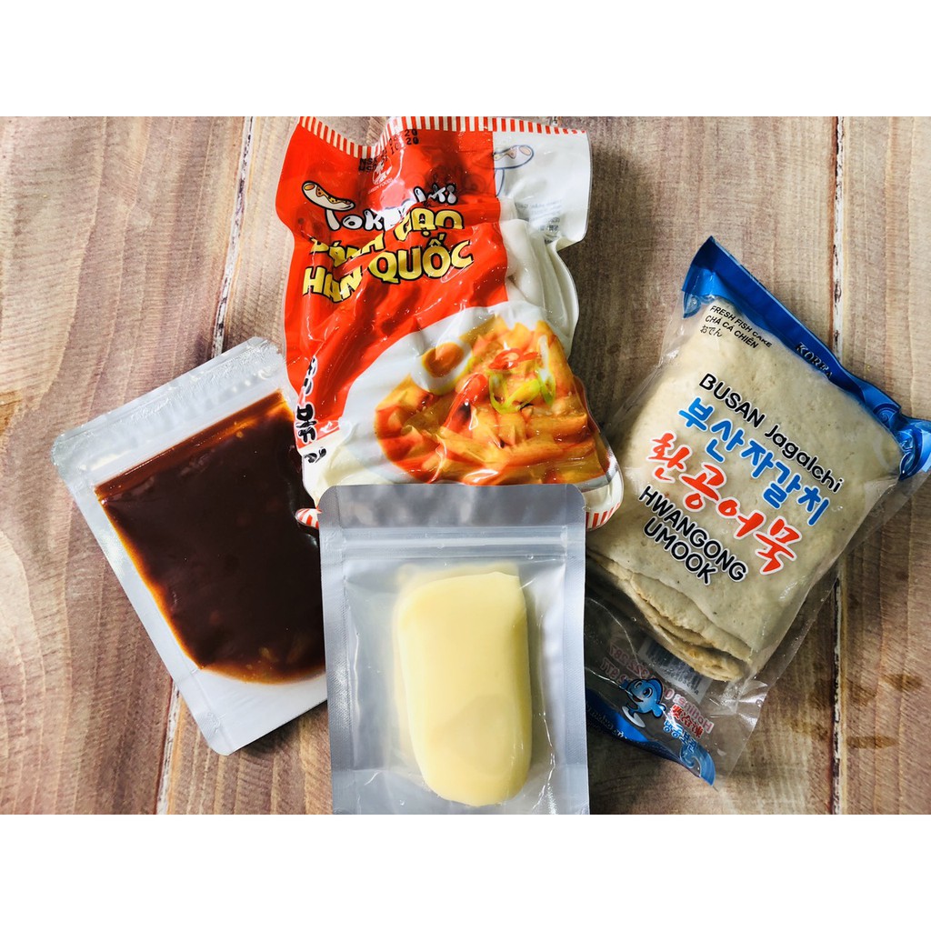 COMBO NẤU BÁNH GẠO CAY GREENFOOD (bánh gạo+sốt+chả cá+phô mai mozarrella)