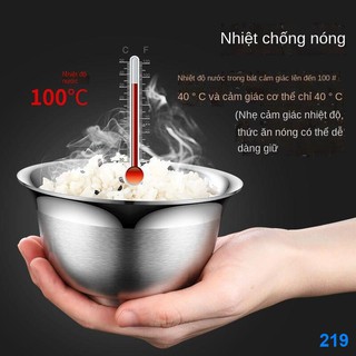2021 ✜Bát inox 304 chống rơi và bỏng hai lớp cách nhiệt kháng khuẩn canh trẻ em gia đình nhỏ ăn cơm canteen