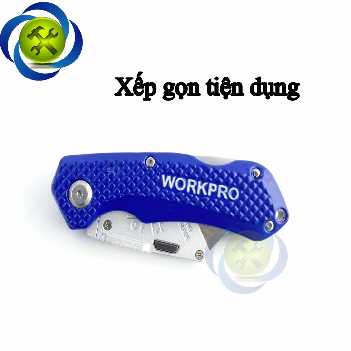 Dao rọc cáp Workpro W011018 loại xếp gấp lại cán xanh